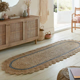 Tapis en jute Grace Naturel et gris 80x230cm