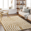 Tapis Shaggy Scandinave Blanc/Ocre Sochi