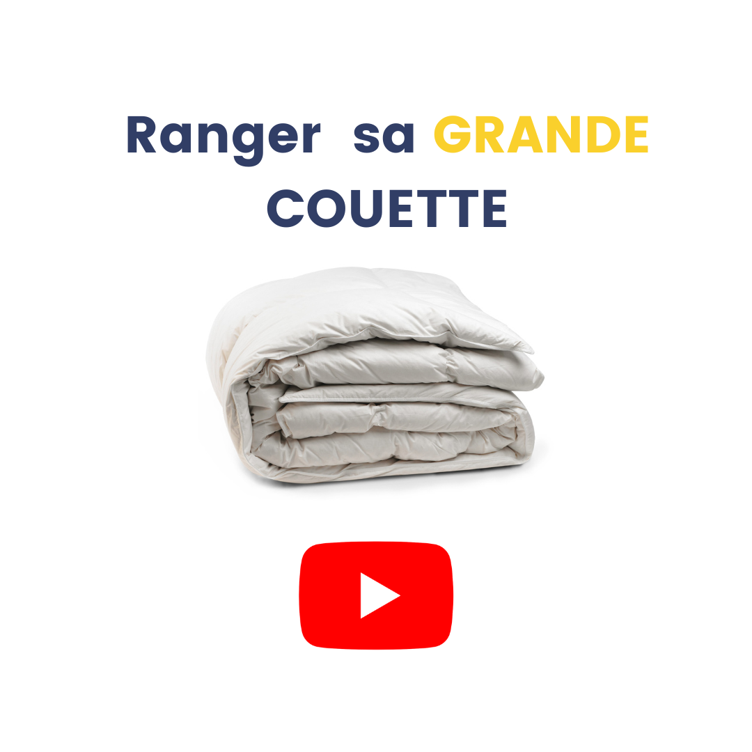 Astuce gain de place pour ranger sa grande couette