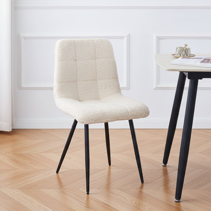Lot de 2 chaises Nordlys en métal et bouclettes blanc BJORN