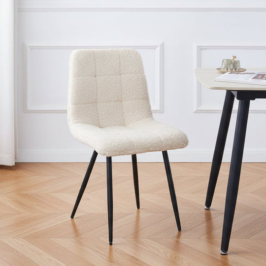 Lot de 2 chaises Nordlys en métal et bouclettes blanc BJORN
