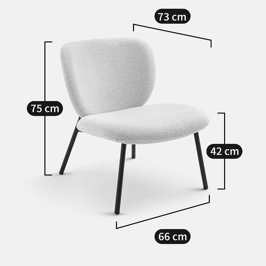 Fauteuil La Redoute Interieurs lounge bouclette écru Belvini