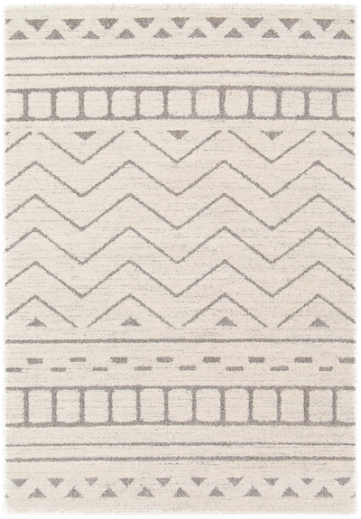 tapis berbère crème et taupe - hera. Vue 2 du tapis montrant des détails angle.