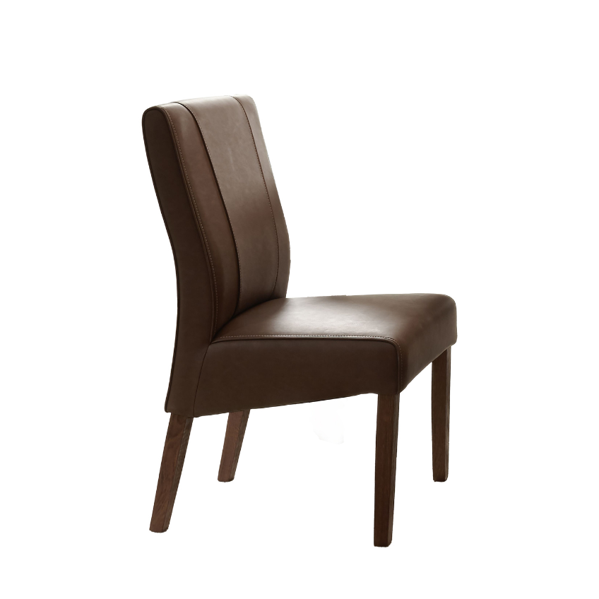 Lot de 4 chaises Lucca en smilicuir marron cognac