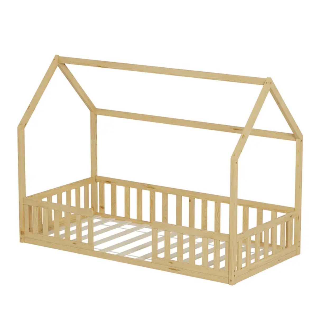 Lit cabane avec barrière NID ENCHANTE 90x190 cm