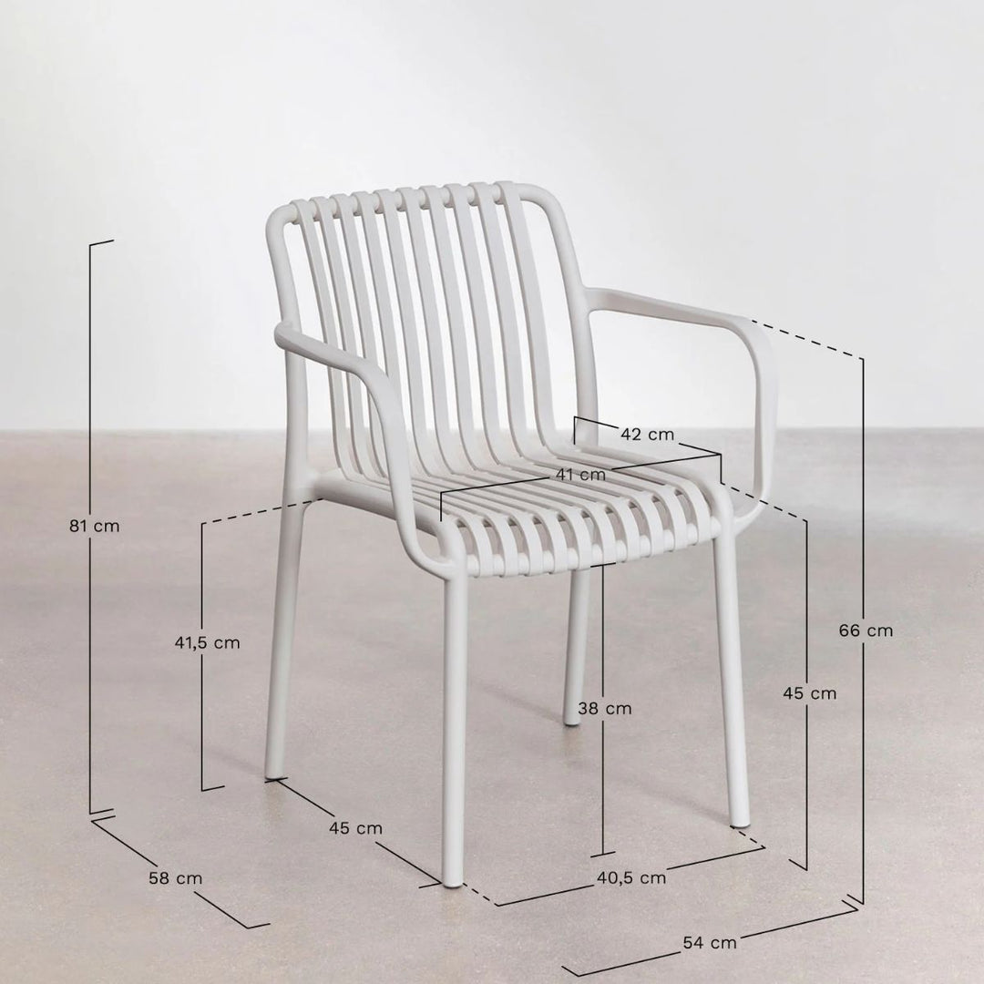 Lot 4 chaises SKLUM Wendell polypropylène accoudoirs jardin