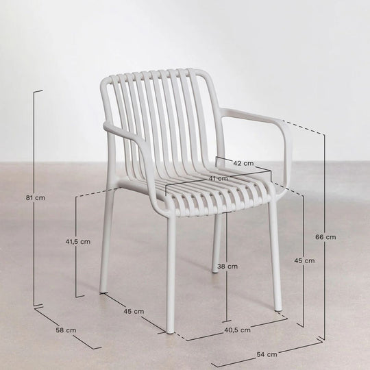 Lot 4 chaises SKLUM Wendell polypropylène accoudoirs jardin