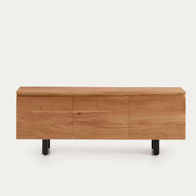 Meuble TV Kave Home Uxue 3 portes en bois d'acacia finition naturelle 150 x 58 cm