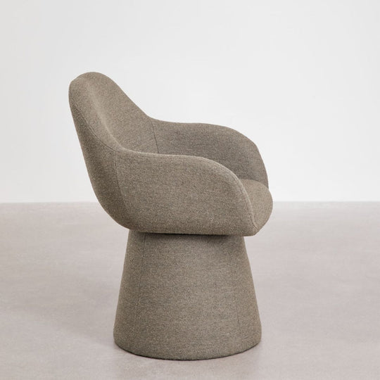 Fauteuil SKLUM pivotant ERICA en tissu bouclé marron brun