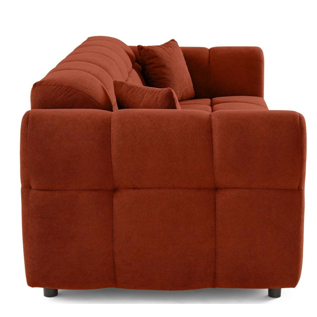 Canapé Ray Bestmobilier 3 places en tissu texturé rouge