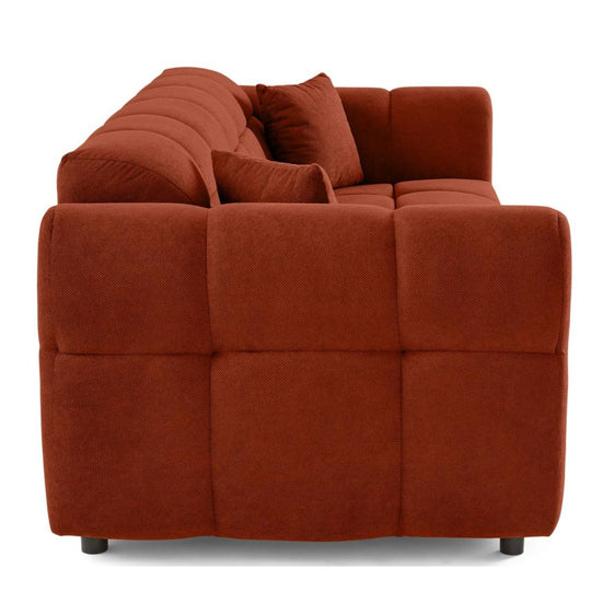 Canapé Ray Bestmobilier 3 places en tissu texturé rouge