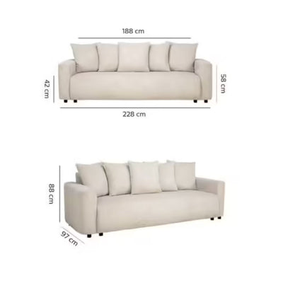 ALINEA Canapé 4 places convertible LUDI en velours côtelé - beige roucas