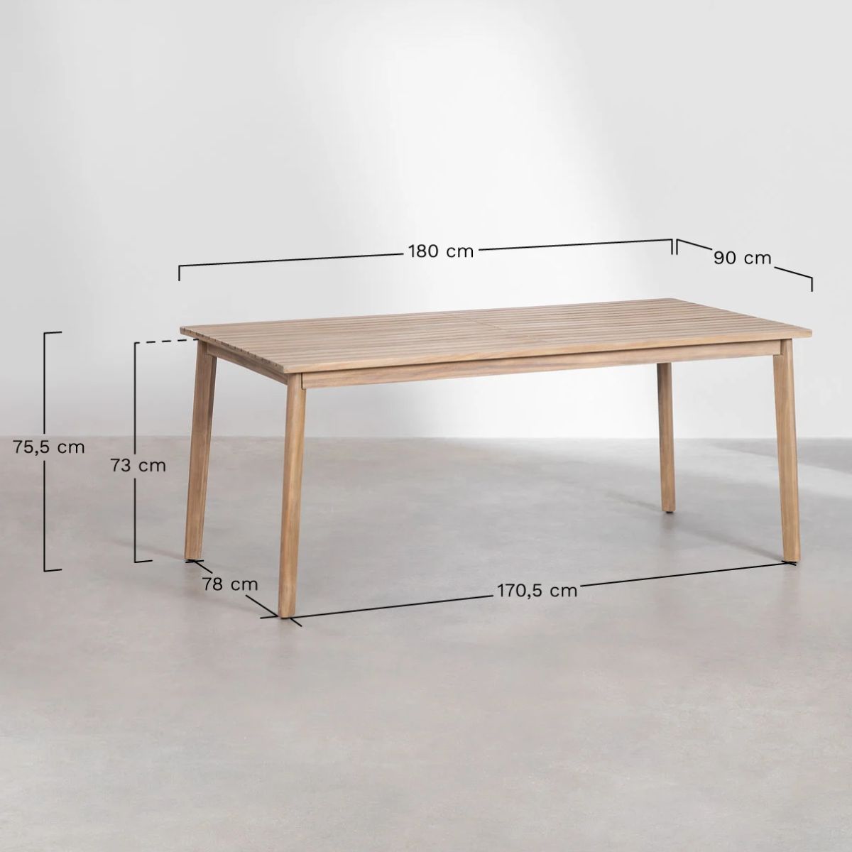 Table de jardin SKLUM en bois d'acacia Kaela 180x90cm