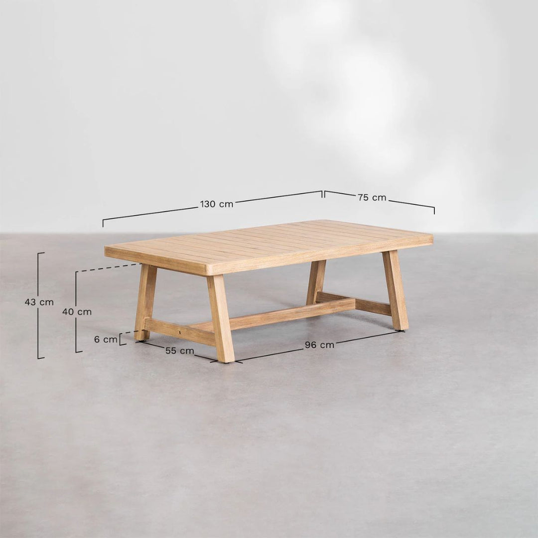 Table basse de jardin SKLUM DUBAI rectangulaire 130x75 cm en bois d’acacia