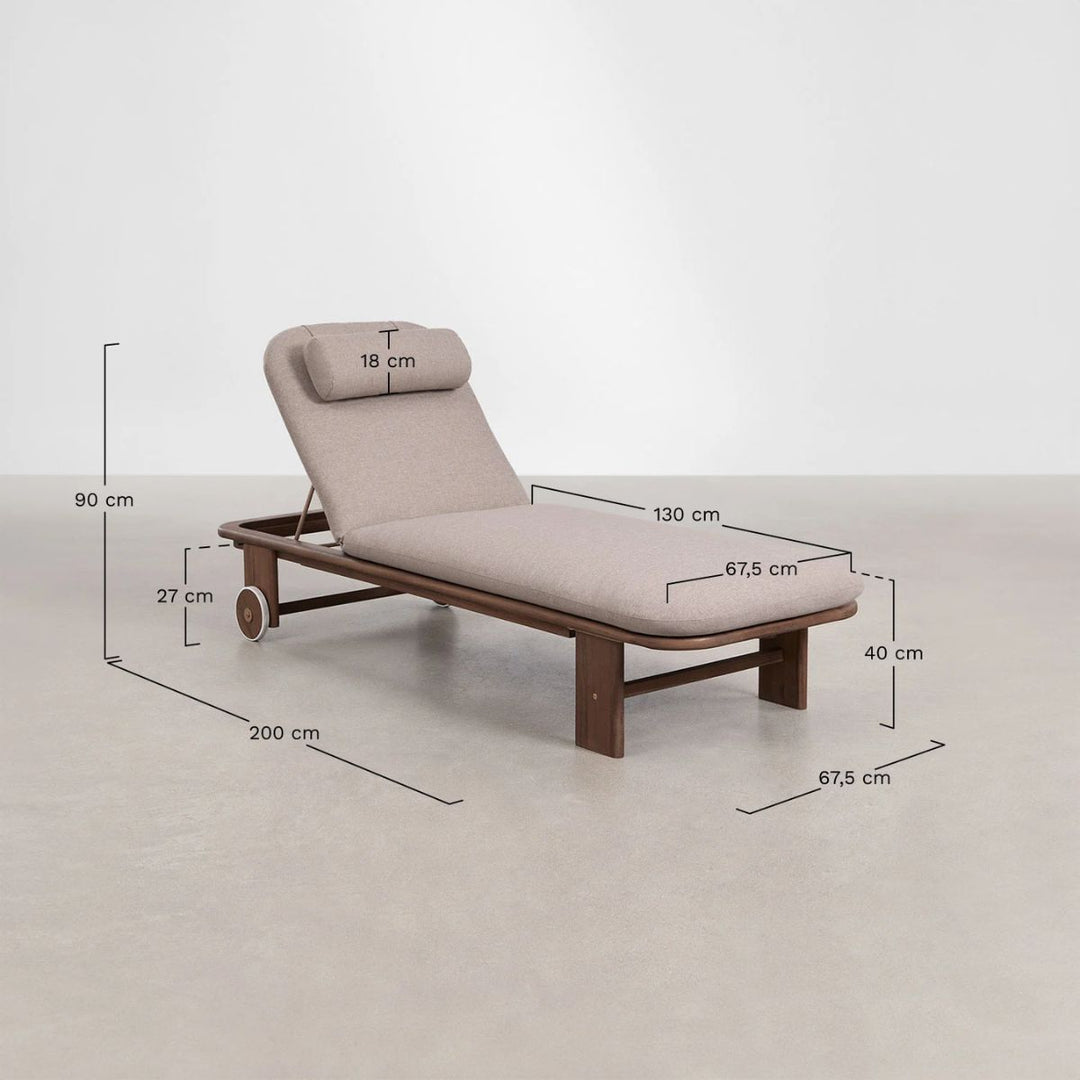 Chaise longue inclinable SKLUM en bois d'acacia Uleno