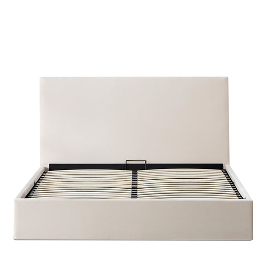 Lit coffre Némésis en velours beige