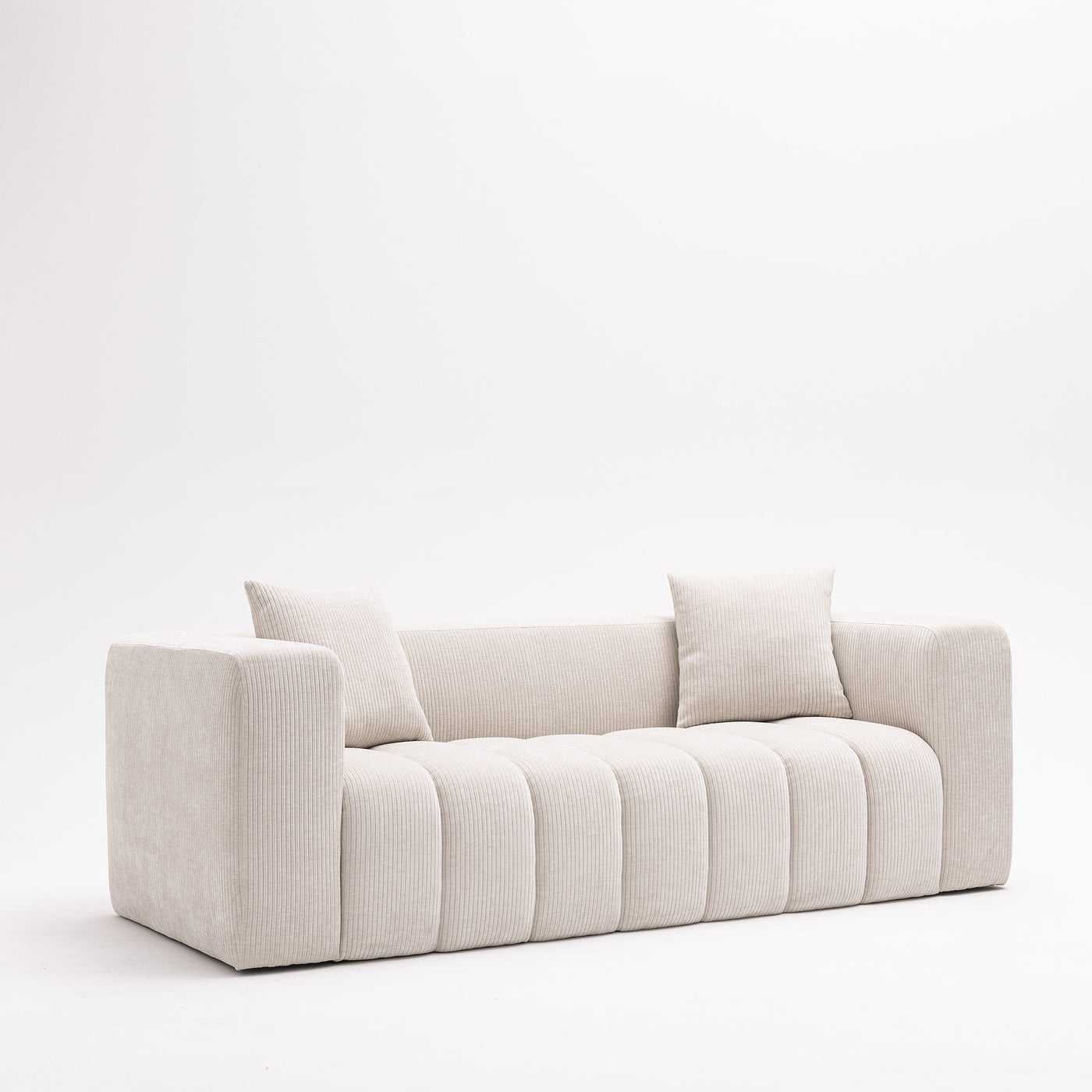 Canapé 3 places Moani en velours côtelé Beige