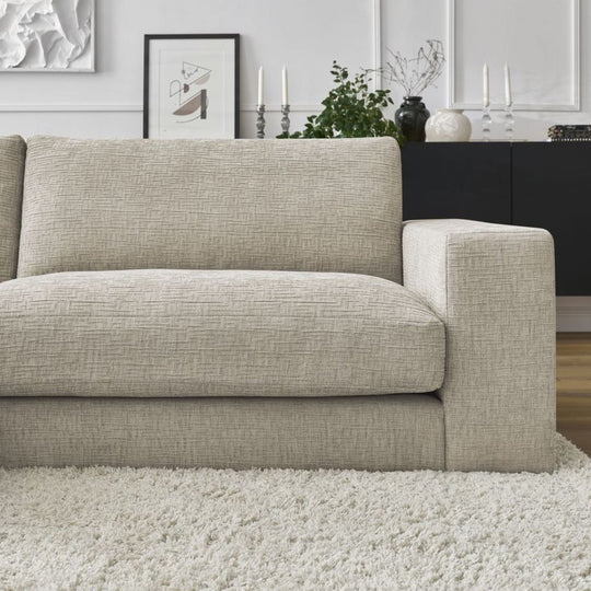 Canapé BOBOCHIC d'angle gauche 4 places LEONARD en tissu texturé Beige