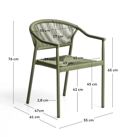 Lot de 2 chaises KAVE HOME Livadia Aluminium Vert