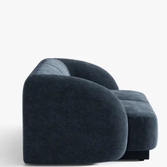 Canapé MICADONI Miley 2 places en tissu chenille bleu roi