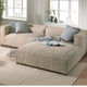 Canapé d'angle BEST IMMOBILIER Ela velours côtelé beige