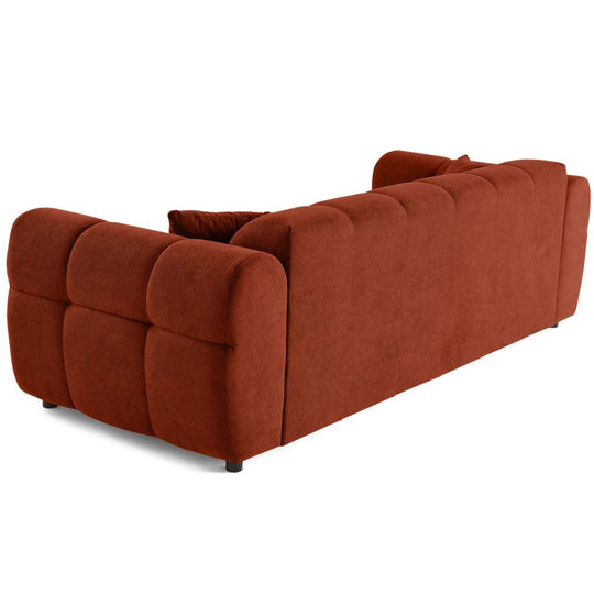 Canapé Ray Bestmobilier 3 places en tissu texturé rouge