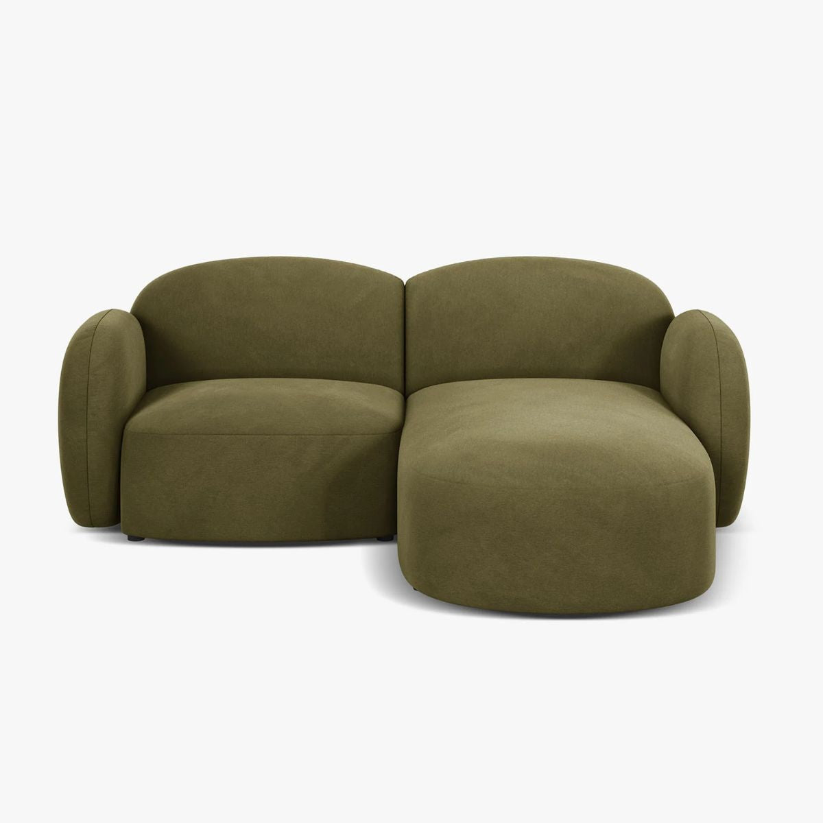 Canapé d'angle droit BLAIR velours vert clair