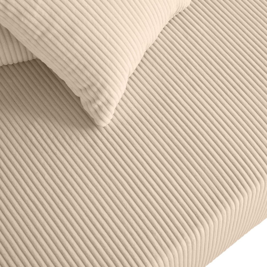 Canapé BESTMOBILIER Edinburg 3 places velours côtelé beige