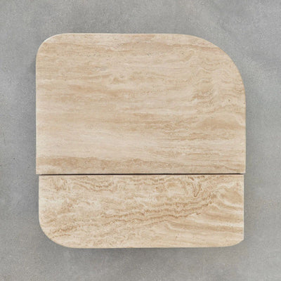 SKLUM - Table basse 90x90 cm en pierre naturelle et bois de manguier Clotsh