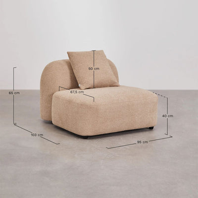 Chauffeuse SKLUM Coco en tissu chenille epais marron latté