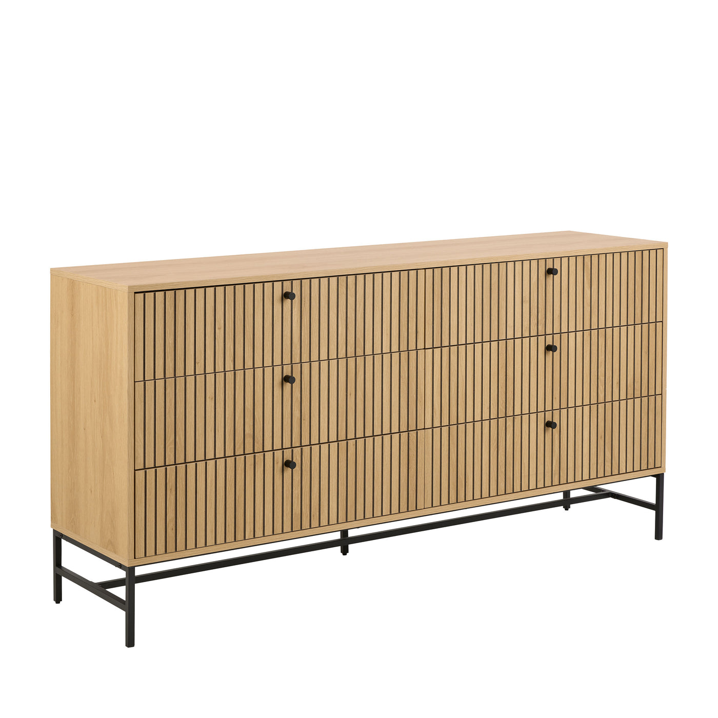 Commode 6 tiroirs Drawer en bois L157.9cm : Couleur - Bois clair- Léger défaut