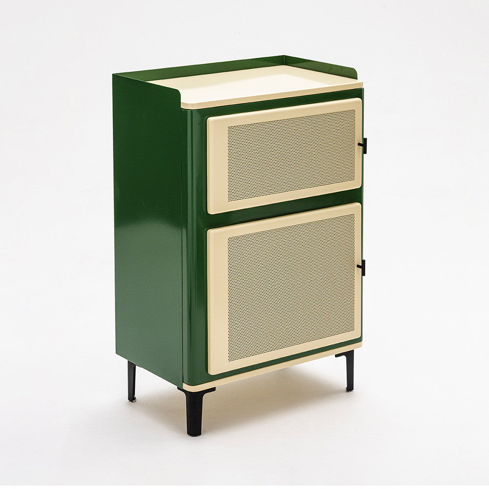 Petit meuble de rangement 2 portes en métal H94cm Drawer