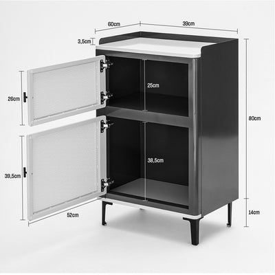 Petit meuble de rangement 2 portes en métal H94cm Drawer