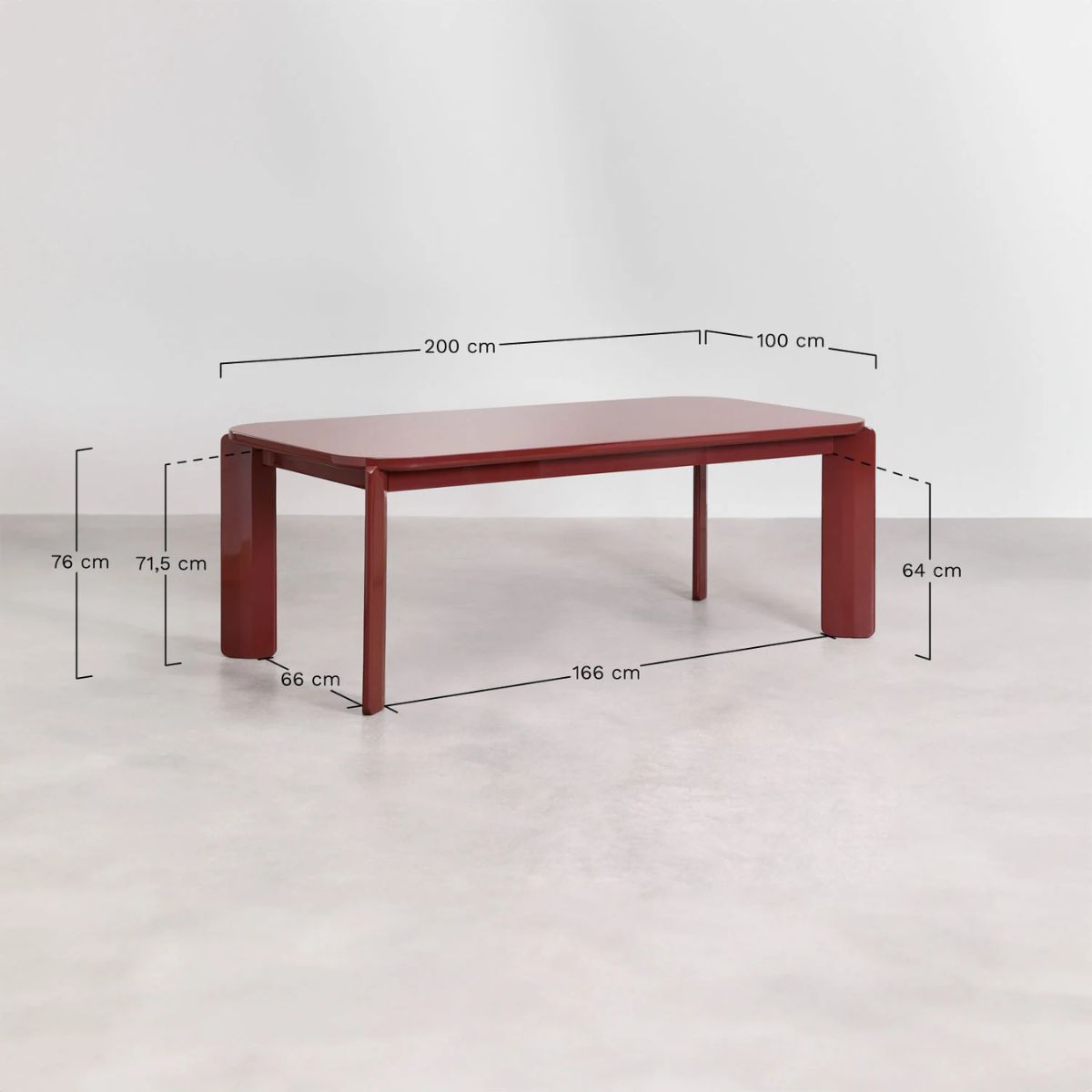 SKLUM - Table à manger rectangulaire 200x100 cm en MDF Ginebra