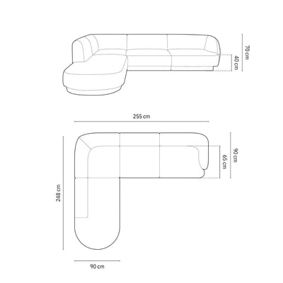 Canapé d'angle 6 places MILEY Micadoni beige clair