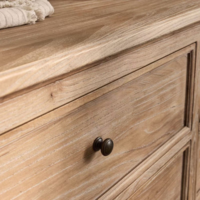 Commode ALINEA 6 tiroirs en bois d'orme et de pin - bois clair