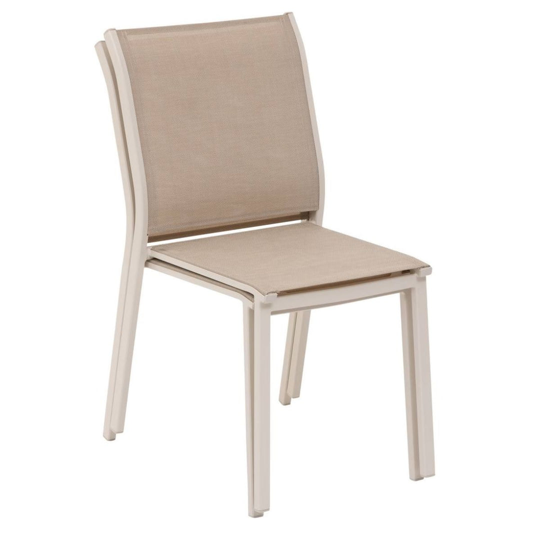 Lot de 4 chaises de jardin Hespéride empilable ESSENTIA Lin/argile
