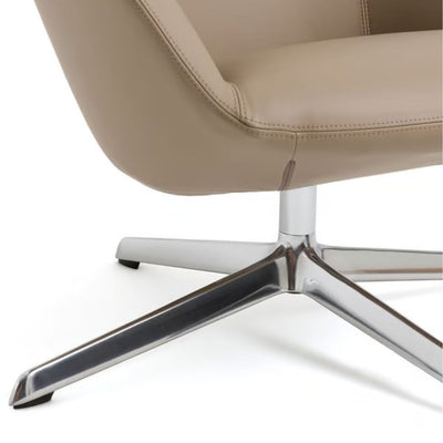 Fauteuil Archie cuir pleine fleur taupe AMPM