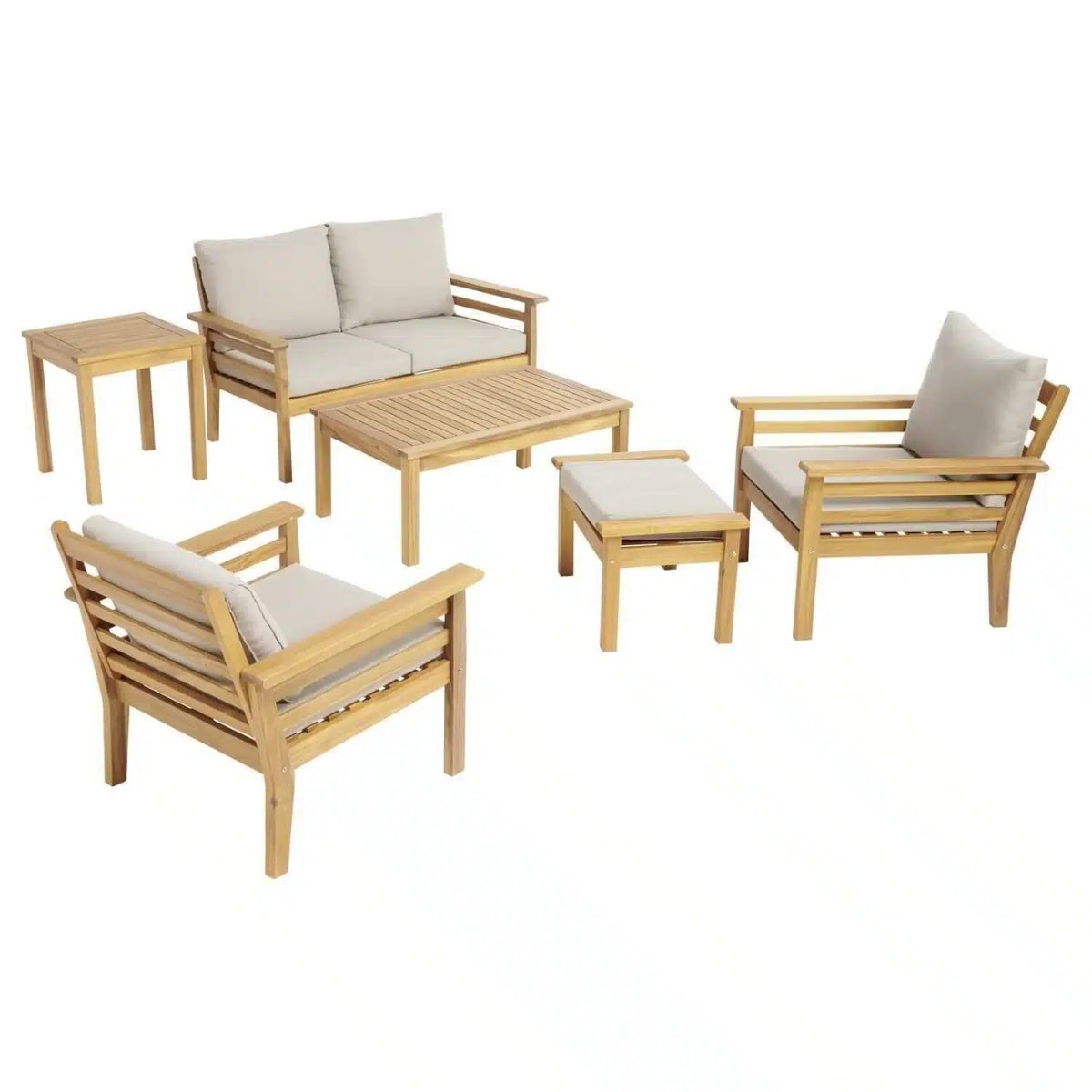 Salon de jardin HYBA en Acacia 4 pièces BALI