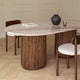 Table à manger ovale SKLUM 200x100 cm en pierre naturelle et bois de manguier Giselda