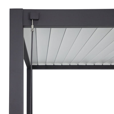 Pergola bioclimatique autoportante Prima Leroy Merlin, aluminium gris anthracite 12m² avec Store déroulant gris anthracite 3.7X2.36