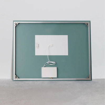 Miroir mural rectangulaire SKLUM 120x90 cm pour salle de bain avec lumière LED et anti-buée Riben