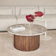 Table basse ronde SKLUM Ø90 cm en marbre et bois de manguier Giselda