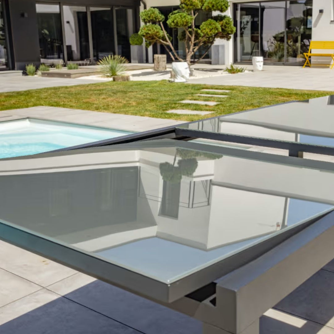 Table de jardin DCB GARDEN Tolede alu verre 200/300 cm