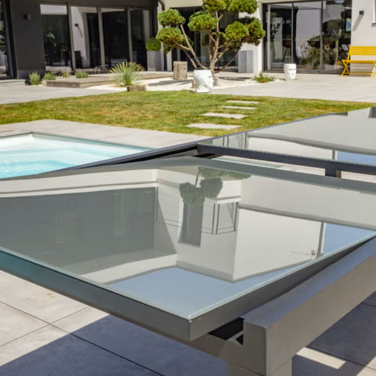 Table de jardin DCB GARDEN Tolede alu verre 200/300 cm