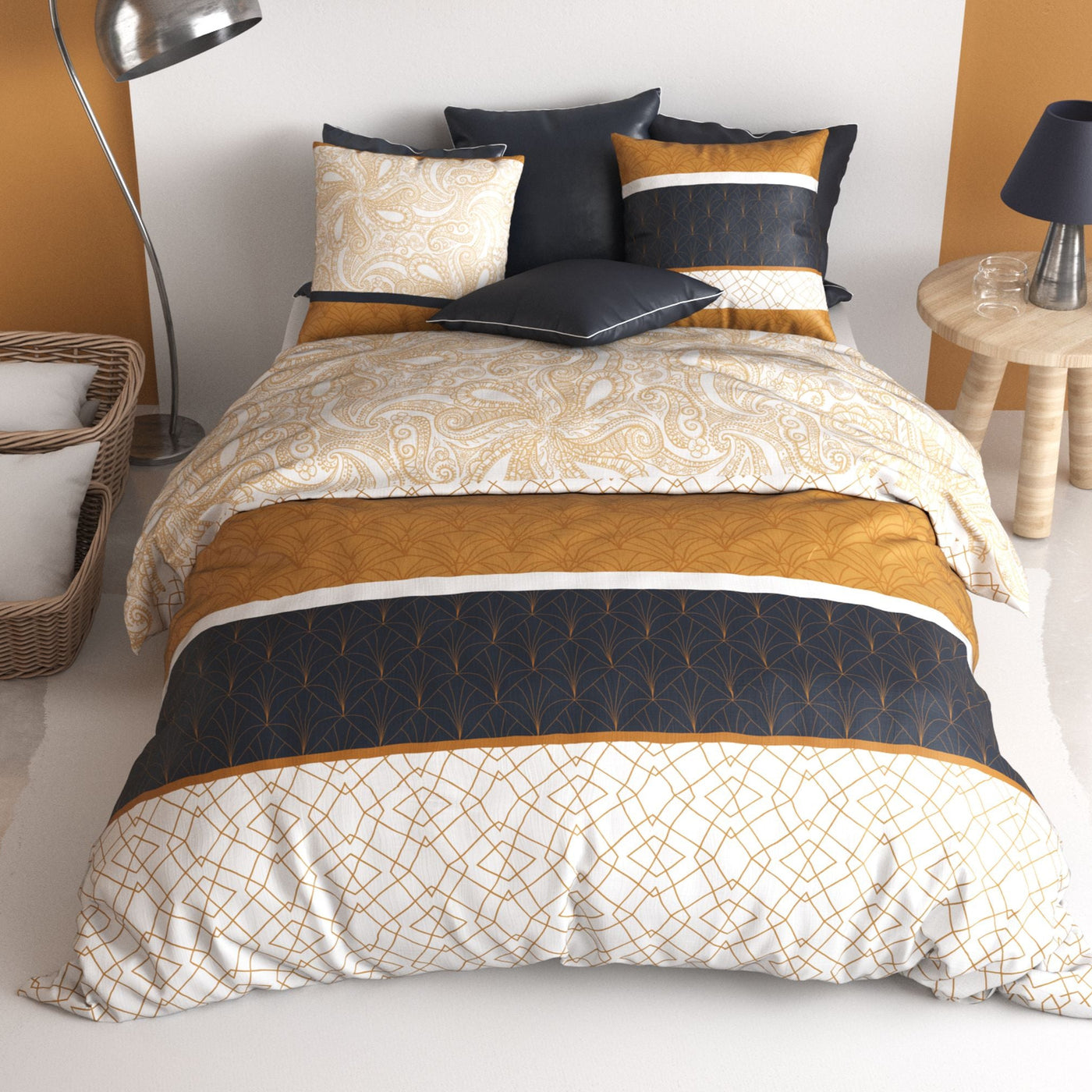 Parure de lit 100% coton 57 fils Felora