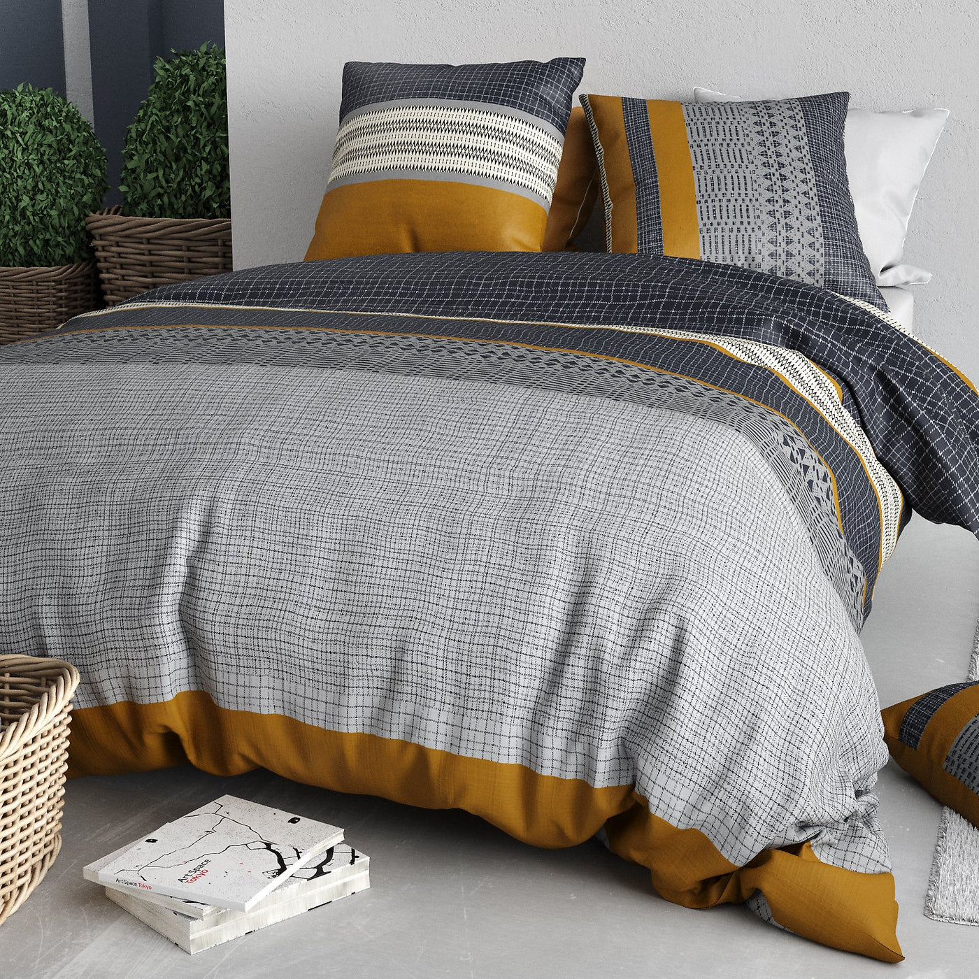 Parure de lit 100% coton 57 fils Elka