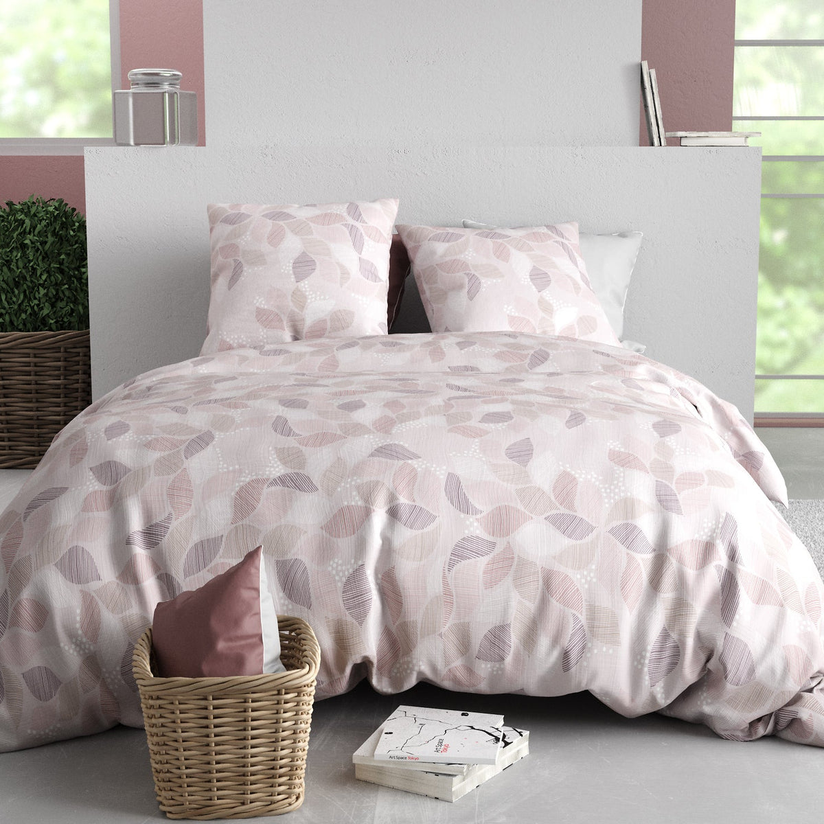 Parure de lit Bâton Rouge 100 % coton 57 fils ALIX