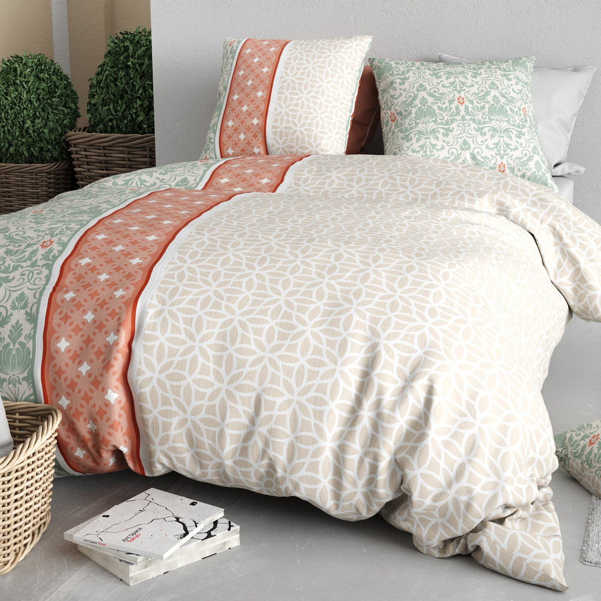 Parure de lit Bâton Rouge 100 % coton 57 fils PRANA
