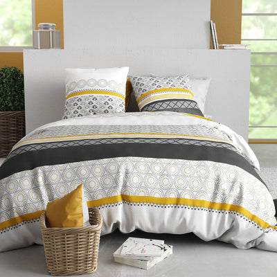 Parure de lit 100% coton 57 fils Spira